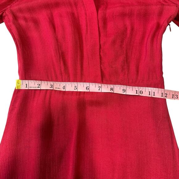 & Other Stories Frill Hem Red Long Sleeve Dress - Picture 13 of 14